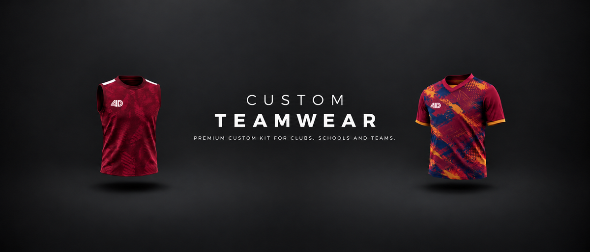 4D Cricket custom teamwear banner with sleeveless vest and playing shirt