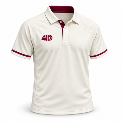 Custom Cricket White Short Sleeve Playing Shirt – product view 2