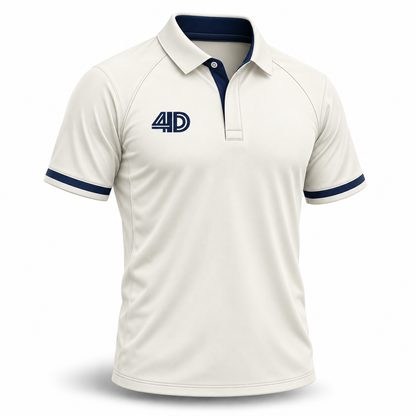 Custom Cricket White Short Sleeve Playing Shirt – product view 1