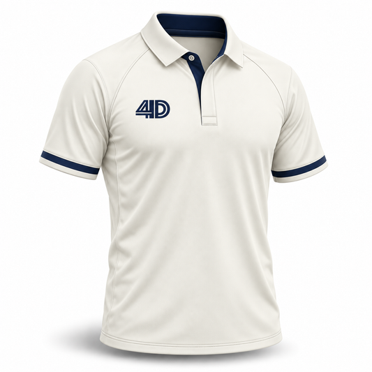 Custom Cricket White Short Sleeve Playing Shirt – product view 1