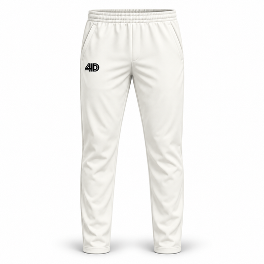 Custom Cricket White Playing Trousers – product view 1